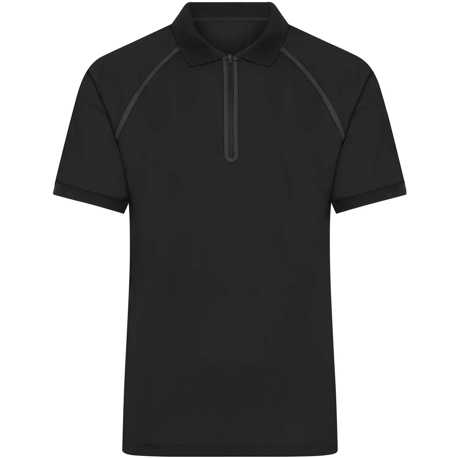 Zip Polo-Shirt "JN1308" in black/black, L - Thumbnail 1
