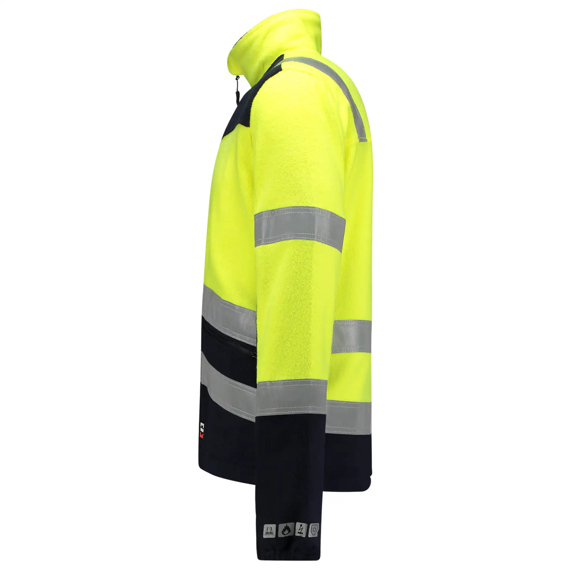 Multinorm Fleecejacke "403013" Safety yellow/ink in M - Thumbnail 3