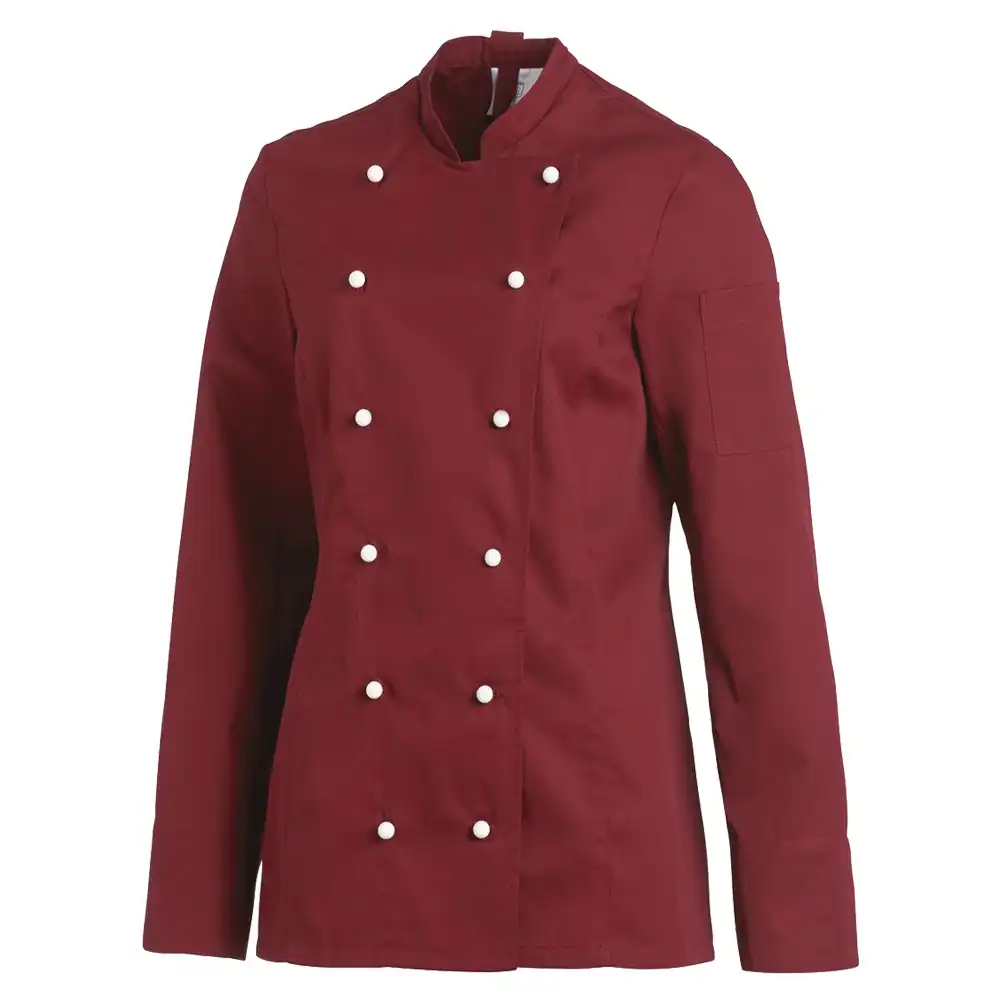 Damen-Kochjacke Langarm "08/2518" in bordeaux, 48 - Thumbnail 1