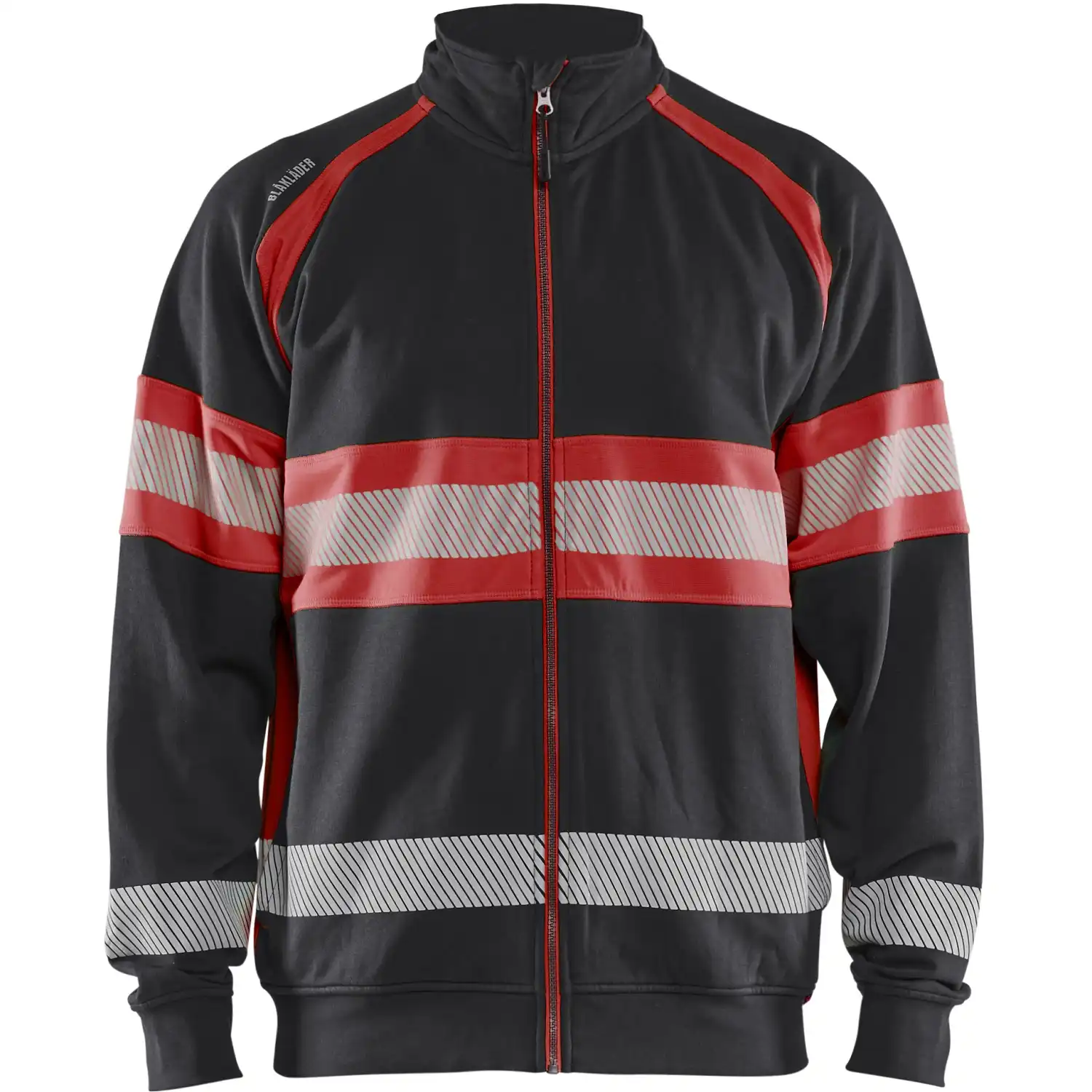 Warnschutz Sweatjacke Kl. 1 "3551" in schwarz/rot, 3XL - Thumbnail 1