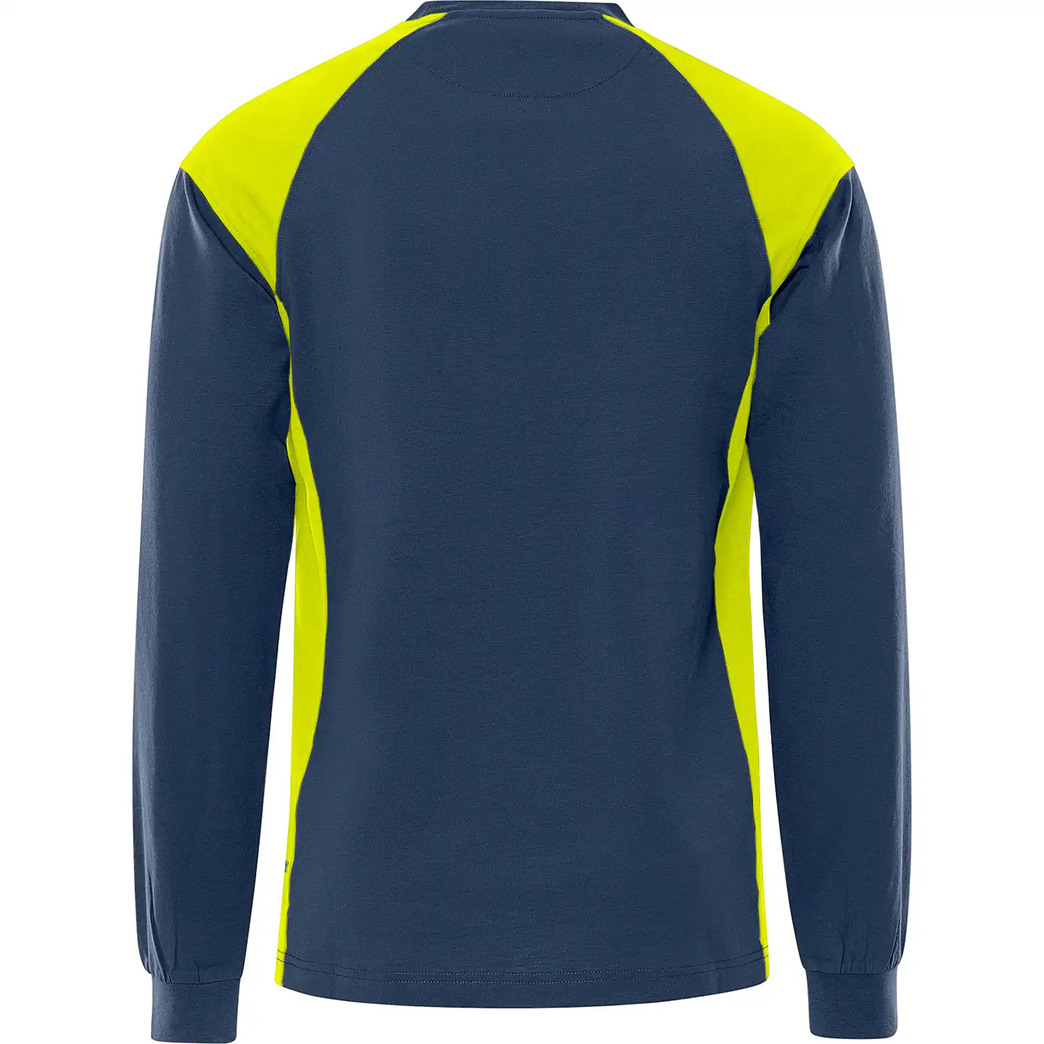 Langarmshirt "7071 GTM" Skarup in marine/gelb, XS - Thumbnail 2