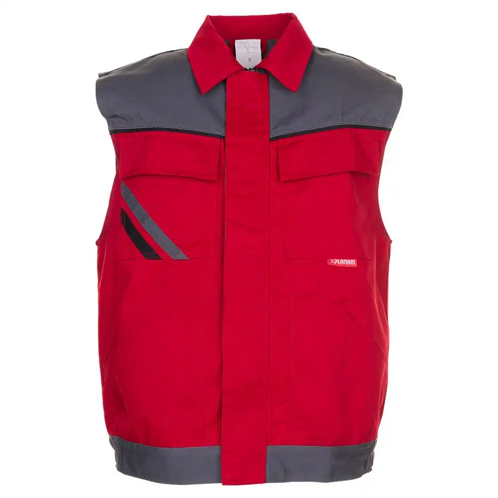 Arbeitsweste "HIGHLINE" 285g/m² Canvas-Besatz in rot/schiefer/schwarz, 4XL - Thumbnail 1