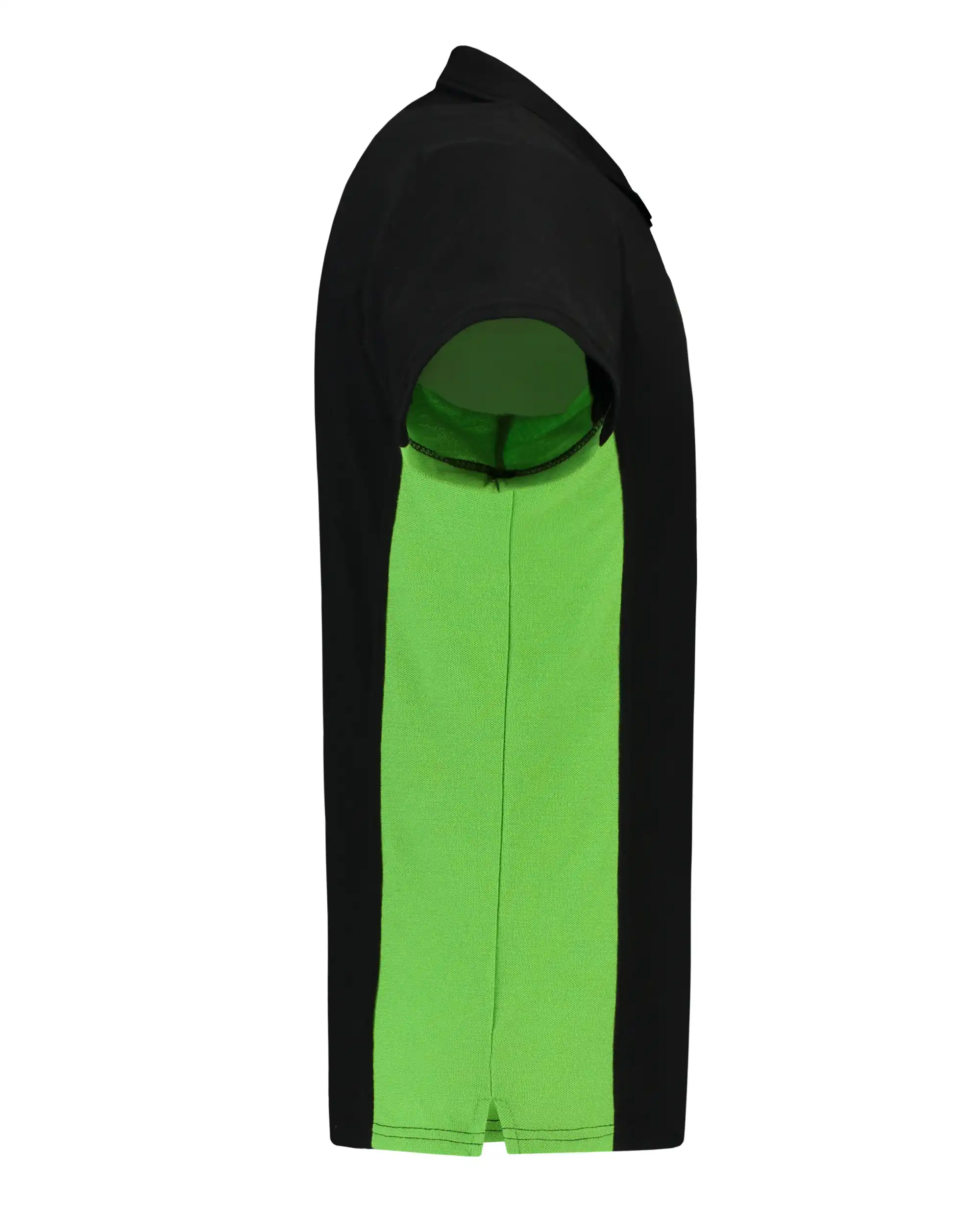 Pocket Polo-Shirt Bicolor "202002" Workwear in XS, black/lime - Thumbnail 4