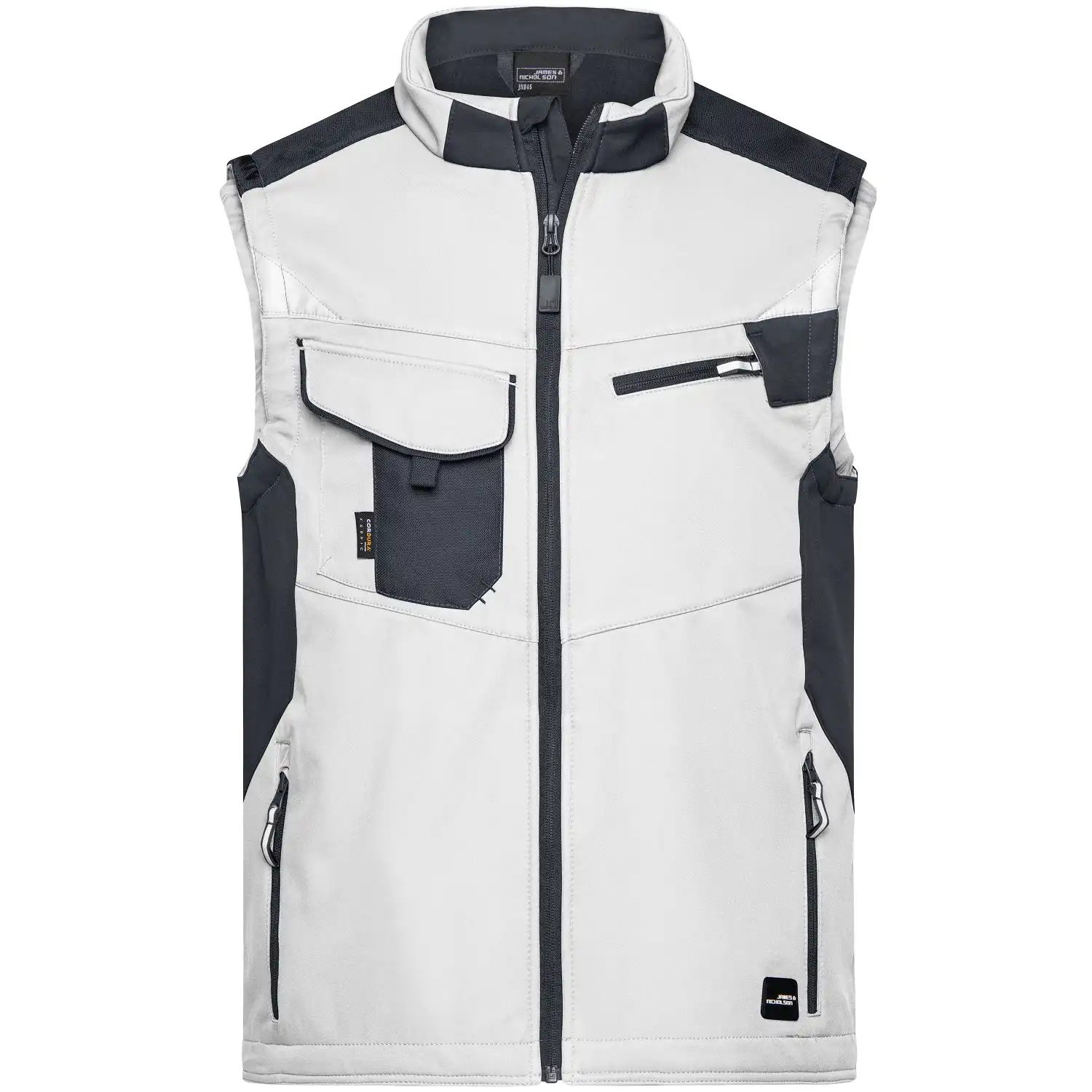 Softshellweste "JN845" in white/carbon, 3XL - Bild 1
