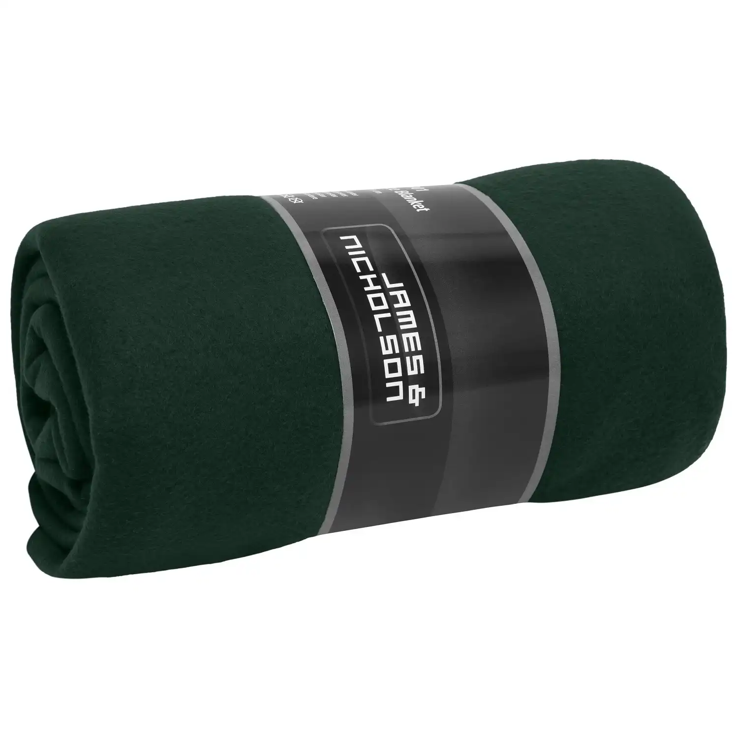 Fleecedecke "JN1901" 130x170 cm in dark-green/natural - Thumbnail 1