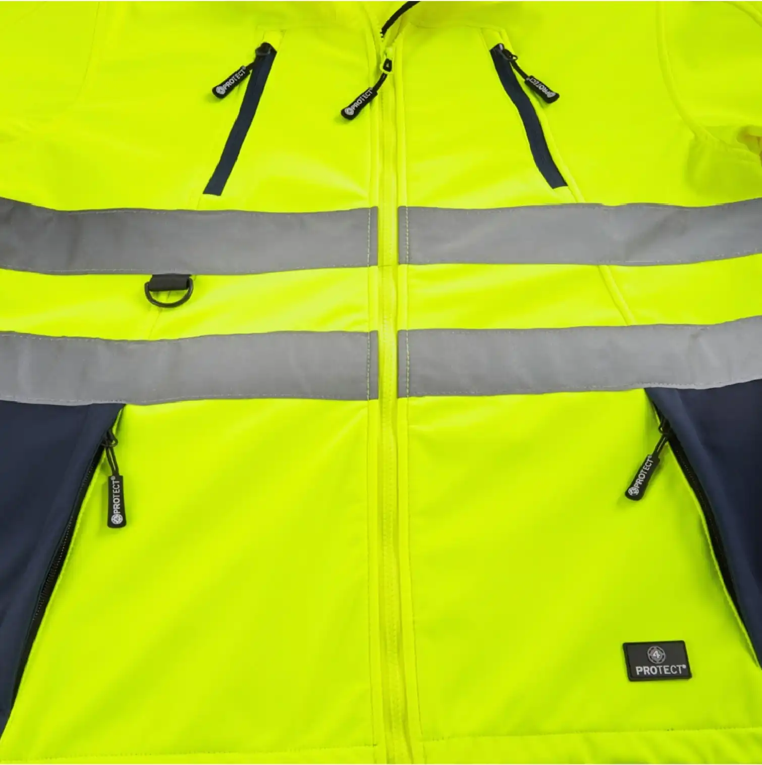 Warnschutzsoftshelljacke "PITTSBURGH" gelb/blau in 3XL - Thumbnail 3