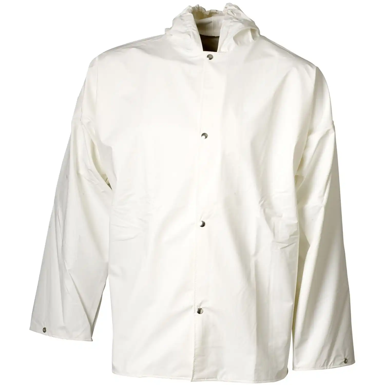 PU Regenjacke "079800" Pro mit Druckknopf in white, XXL - Bild 1