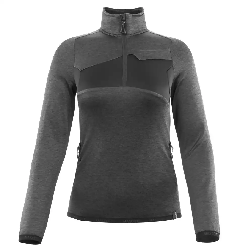 Damen Fleecepullover "ACCELERATE" in dunkelanthrazit/schwarz, M - Thumbnail 1