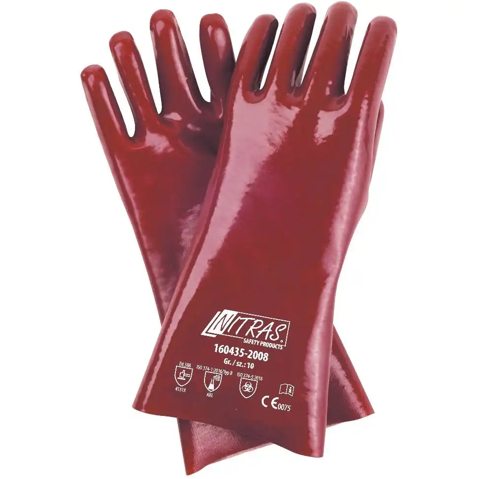 Chemie Handschuhe doppelt vollbeschichtet 35cm "160435" Größe 10 - Thumbnail 1