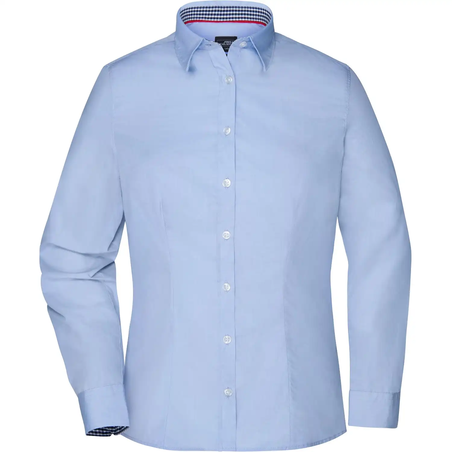 Damen Bluse "JN618" in light-blue/navy-white, L - Thumbnail 1