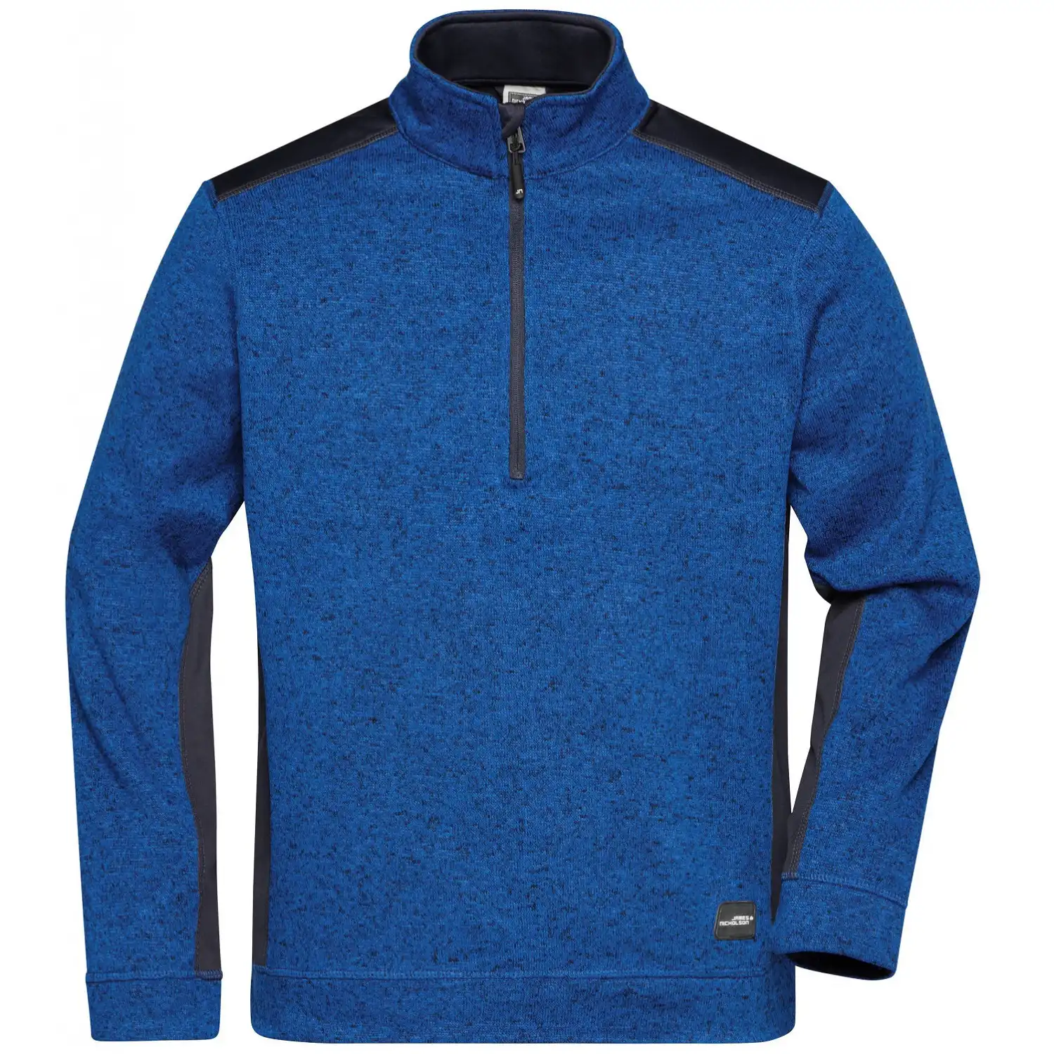 Strick Fleece Jacke "JN864" in royal-melange/navy, L - Bild 1