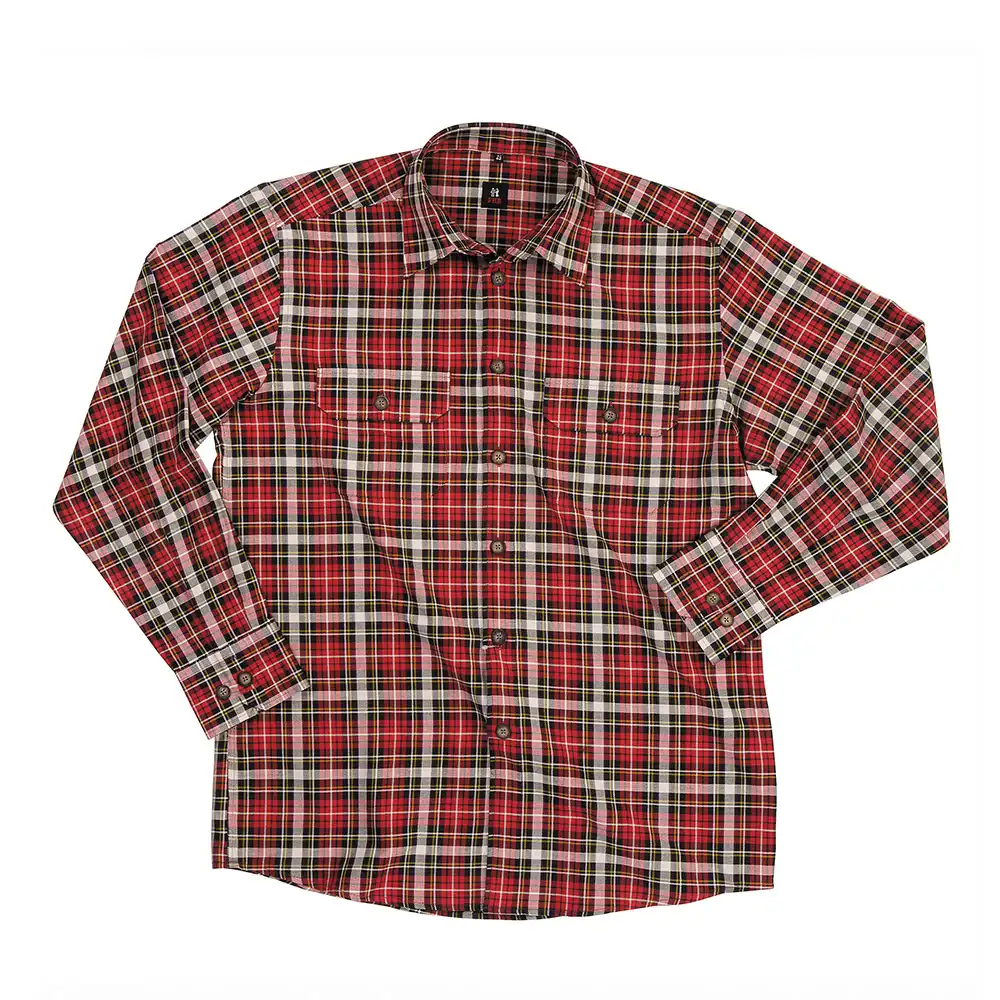 Arbeitshemd "ERHARD" rot/schwarz in 41/42 - Thumbnail 1