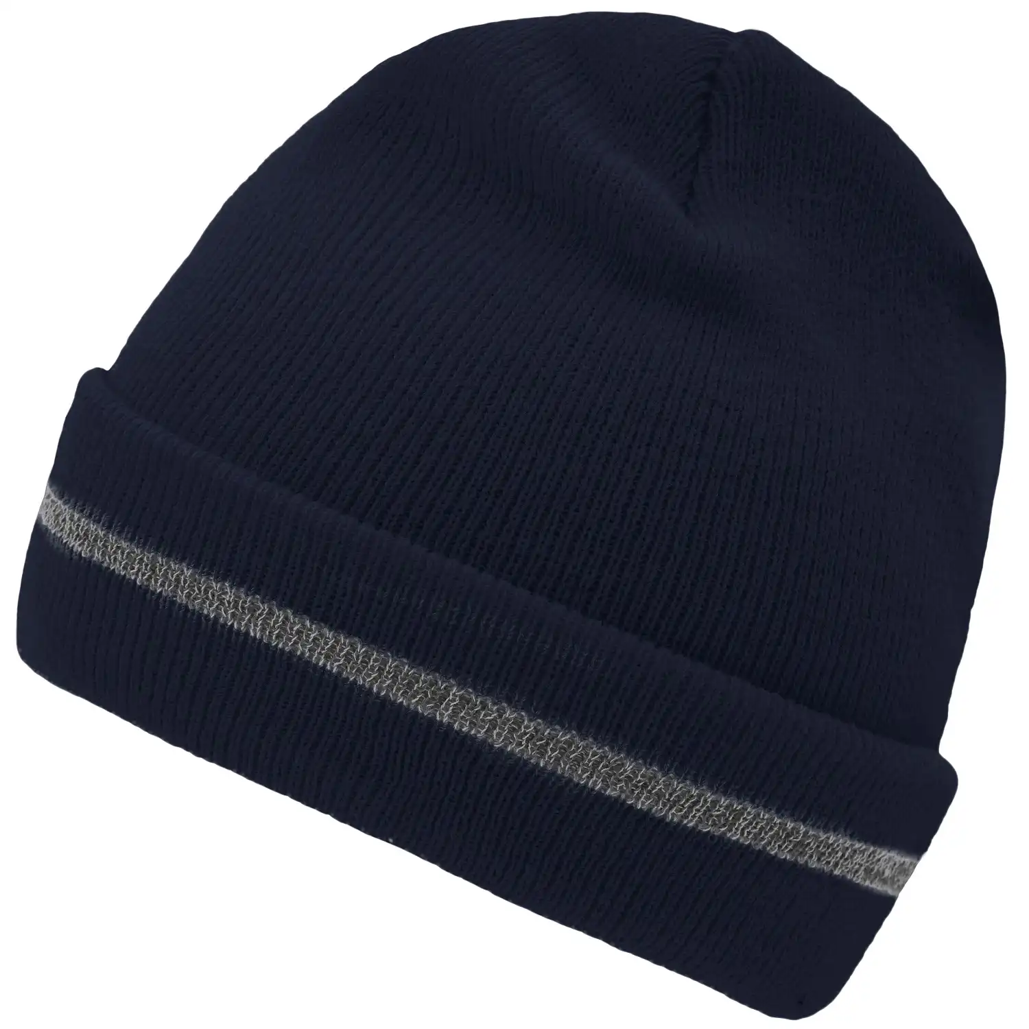 Reflective Beanie "MB7141" in navy/silver - Bild 1