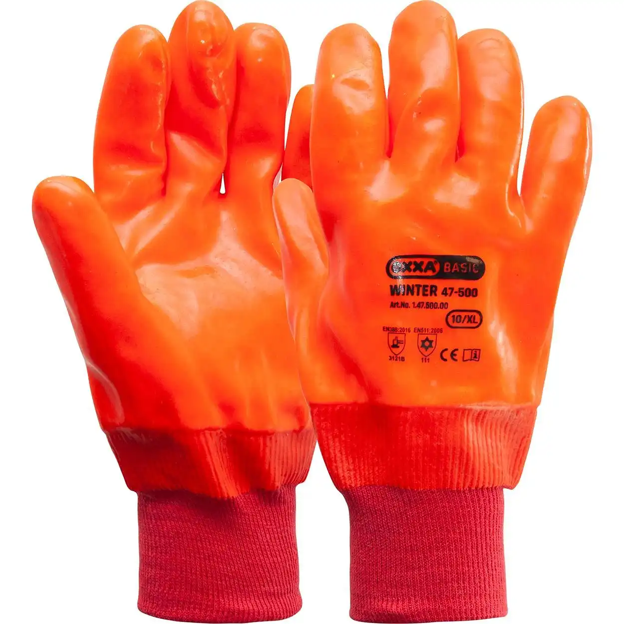 PVC Arbeitshandschuhe orange Winter 47-500 Größe 10 - Bild 1