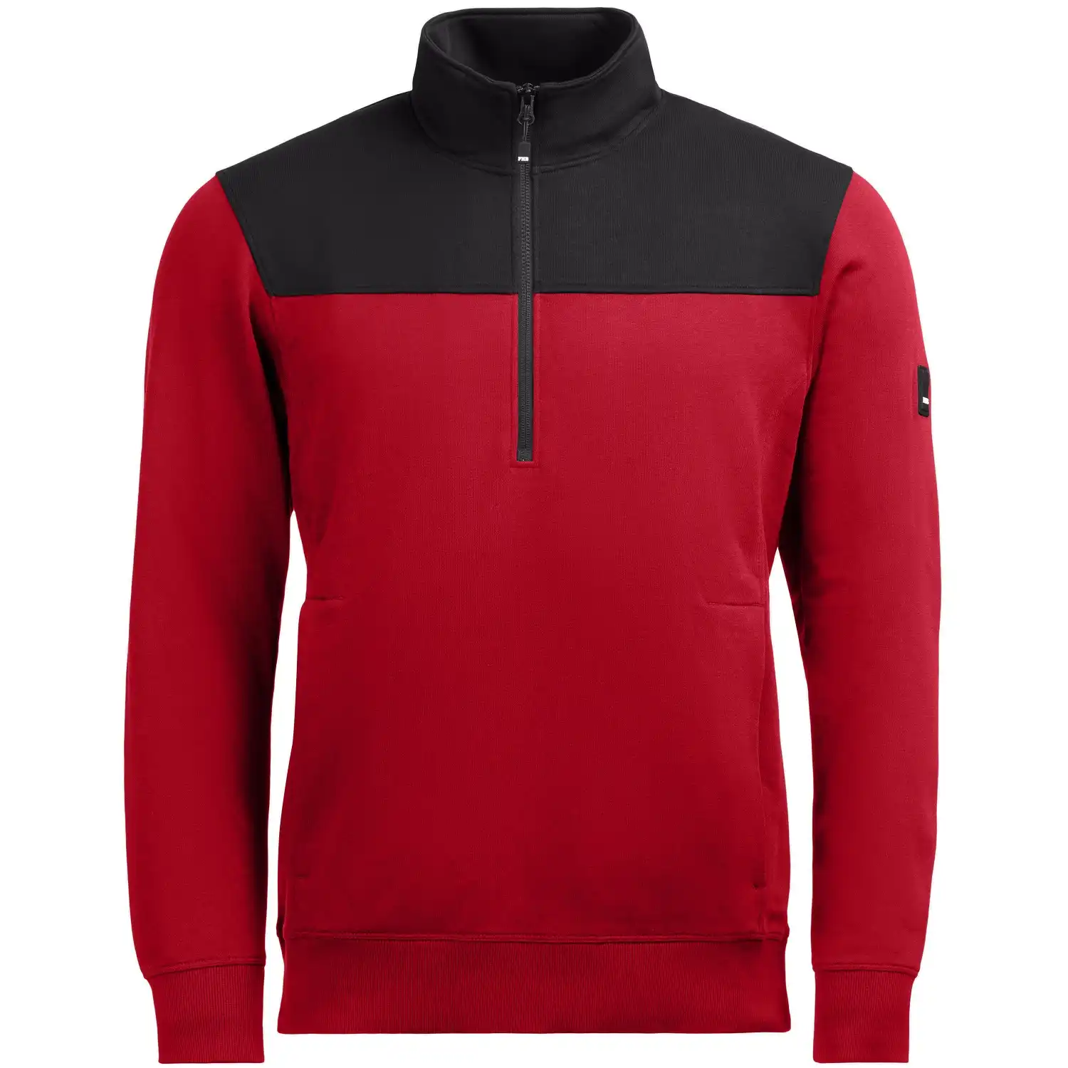 Zip-Sweatshirt "ROB" in rot/schwarz, M - Bild 1