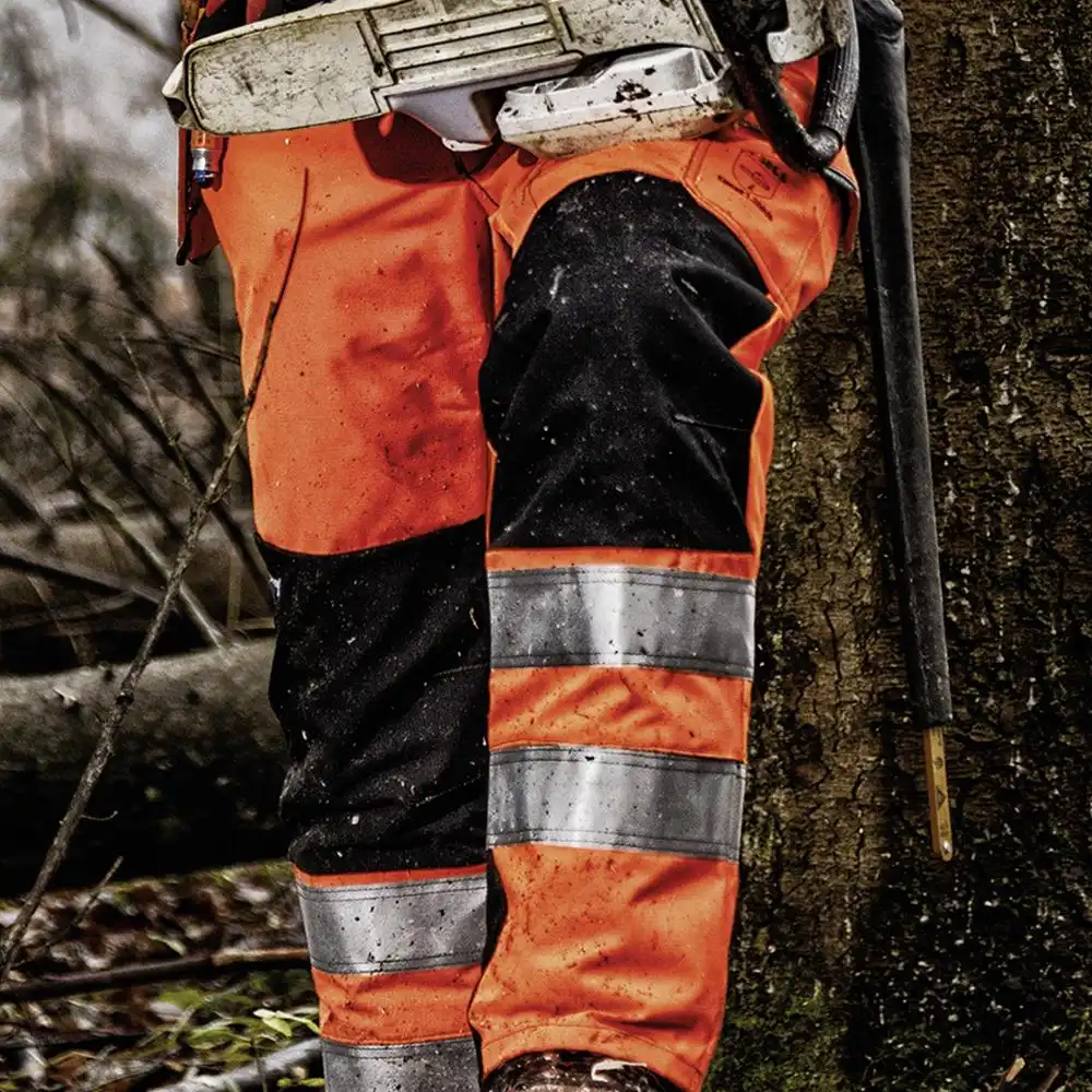Warnschutz Forst- und Schnittschutzhose "VENTILATION" Kl.1 Orange in XL - Thumbnail 3