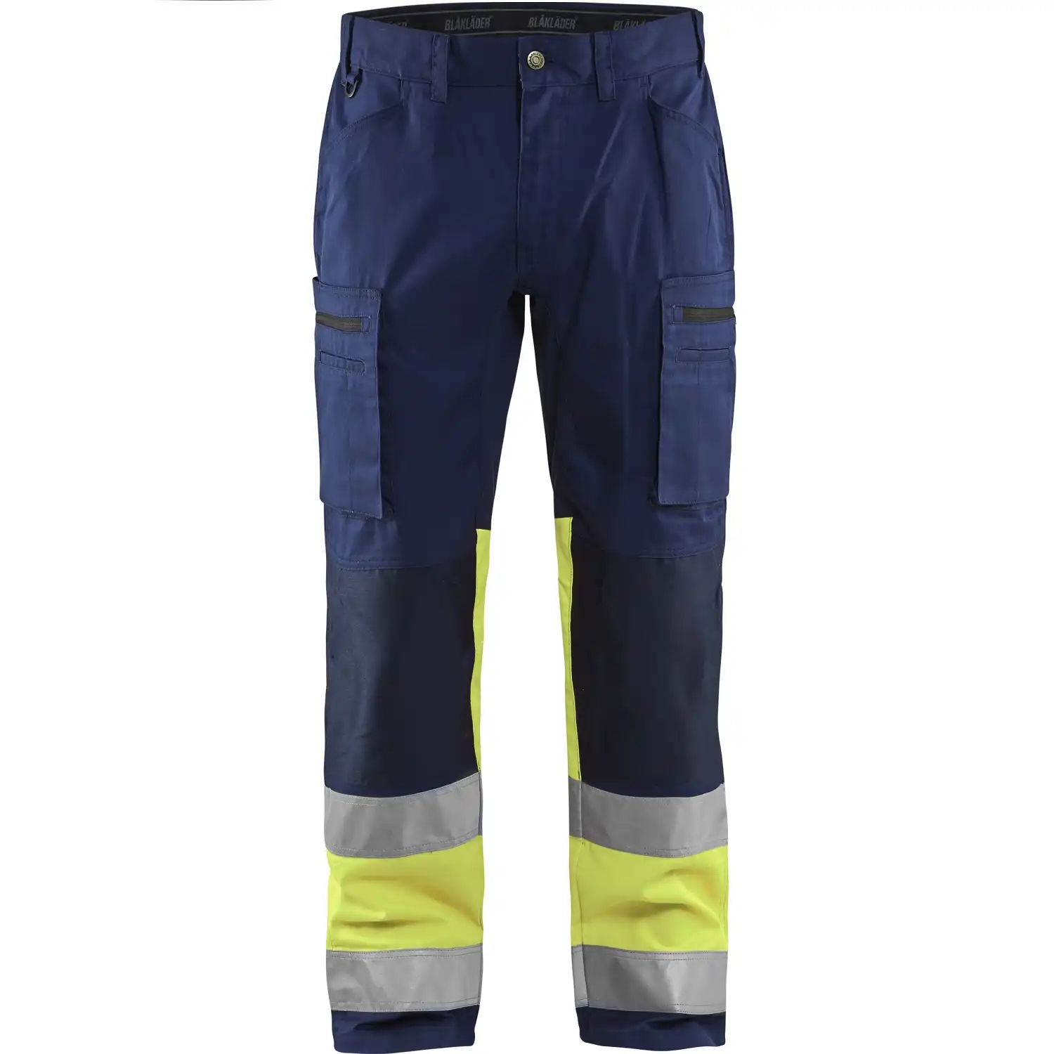 Warnschutz-Stretch-Bundhose "1551" in marine/gelb, C146 - Thumbnail 1