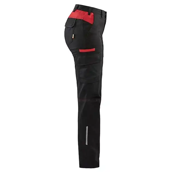 Damen Stretch Bundhose "7144" Industrie in schwarz/rot, C32 - Thumbnail 4