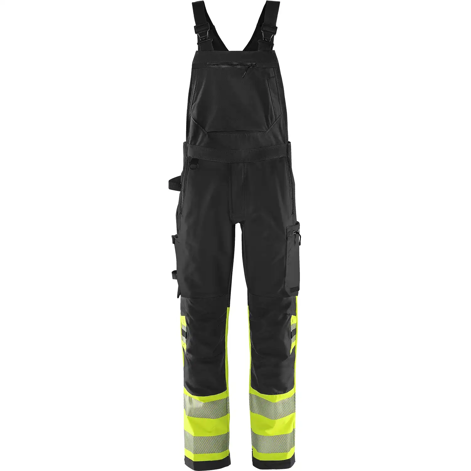 Warnschutz Stretch Latzhose "1032 GSTP" Green Stiby in gelb/schwarz, C44 - Thumbnail 1