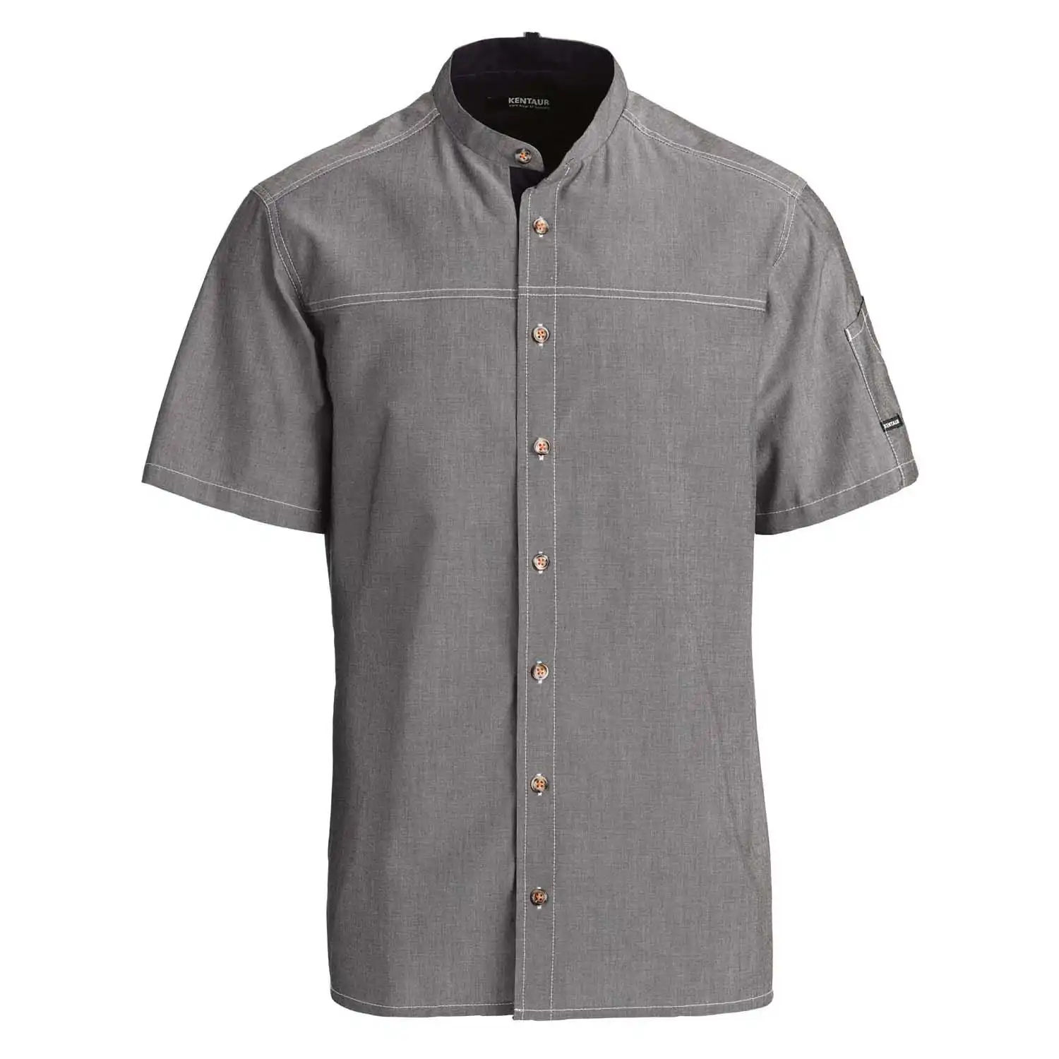 Kochhemd kurzarm "25207" in grau, L - Thumbnail 1