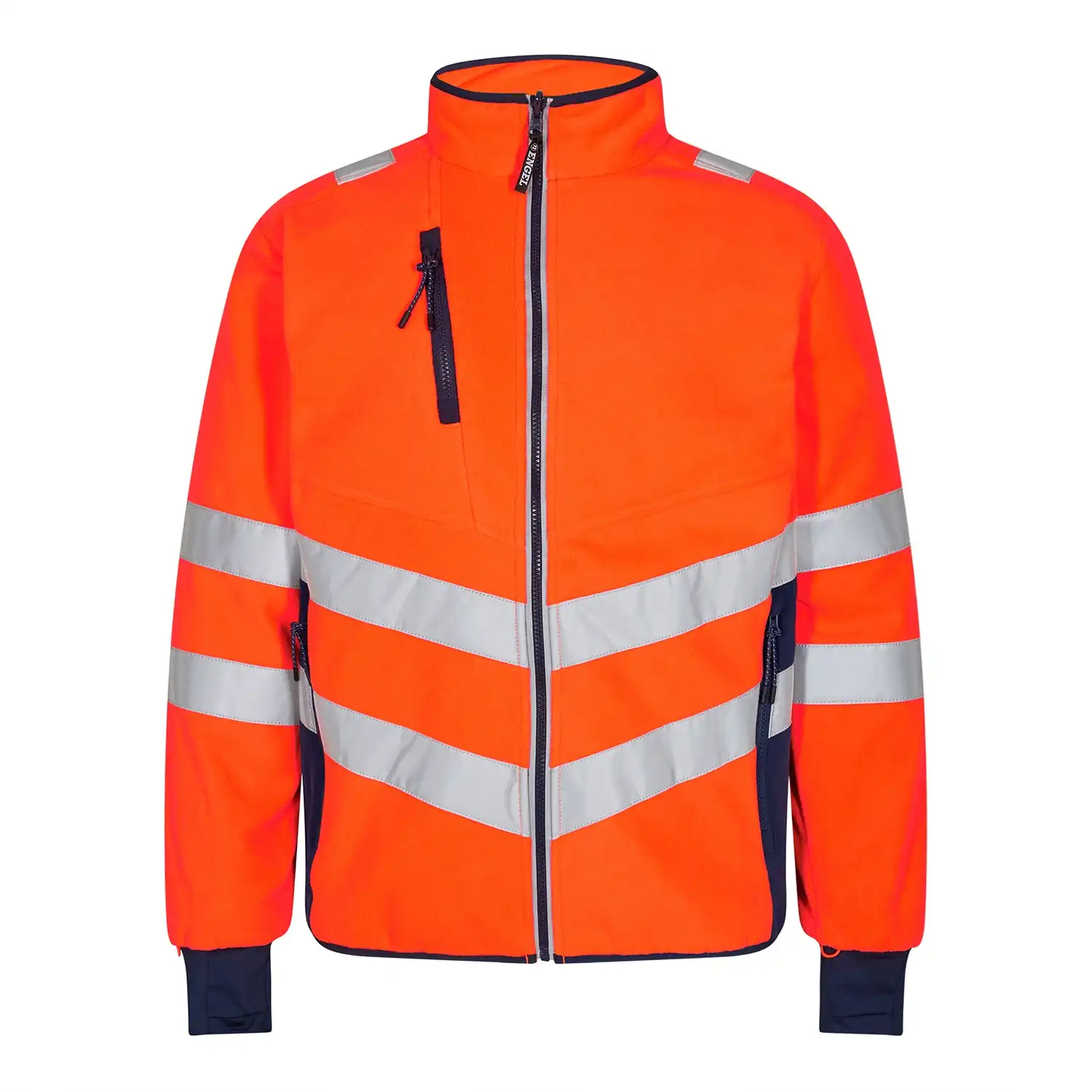 Warnschutz Fleece-Jacke "1192-236" Safety Kl. 2 in orange/marine, L - Thumbnail 1