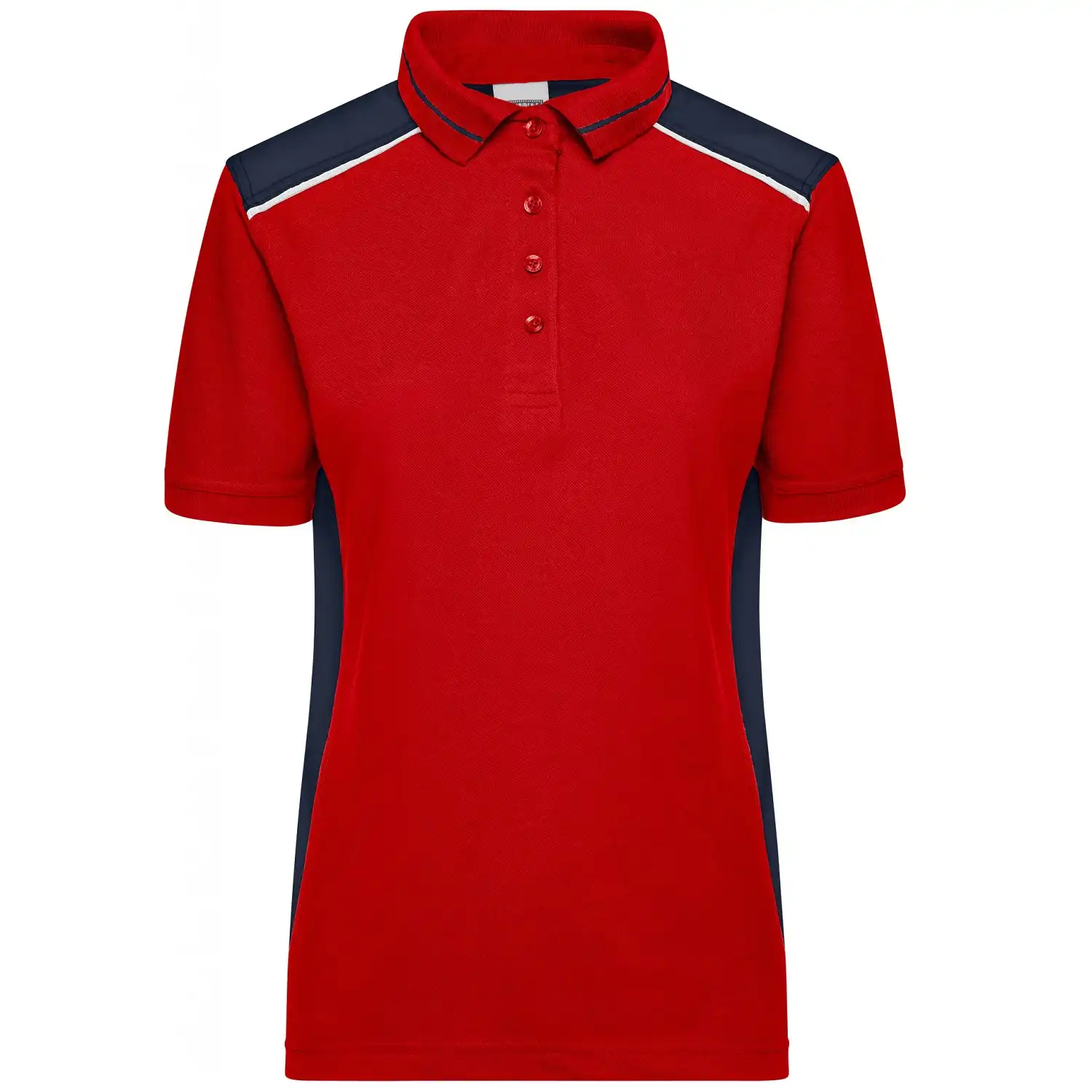 Damen Polo T-Shirt "JN857" in red/navy, 3XL - Thumbnail 1