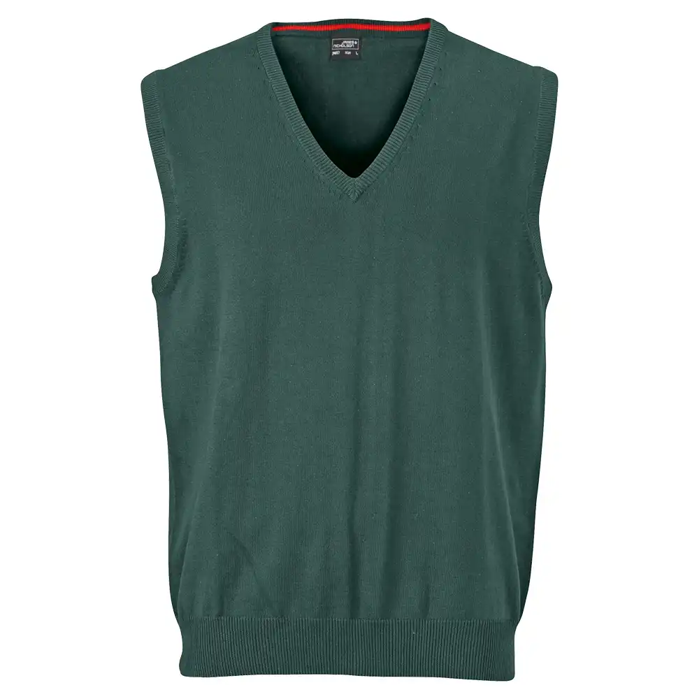 V-Neck Pullunder "JN657" in forest-green, XL - Thumbnail 1
