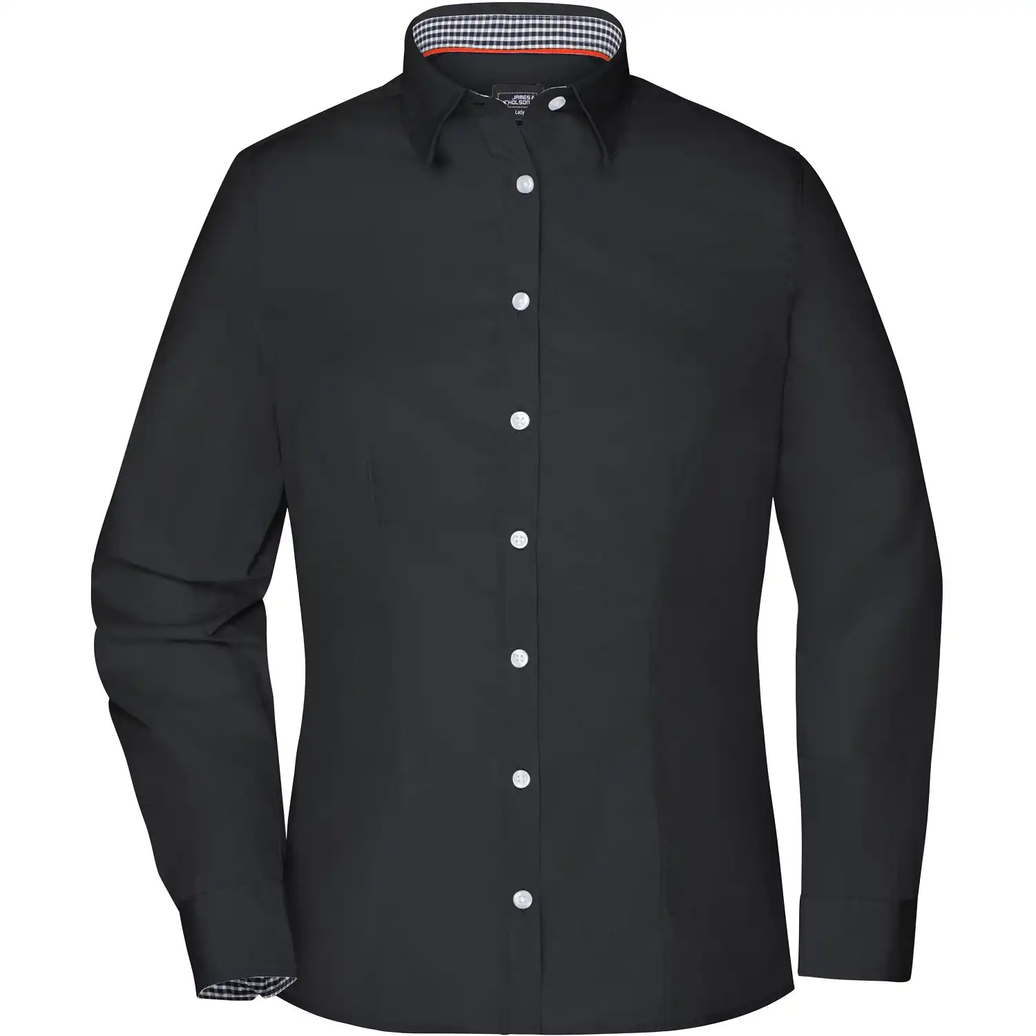 Damen Bluse "JN618" in black/black-white, M - Thumbnail 1