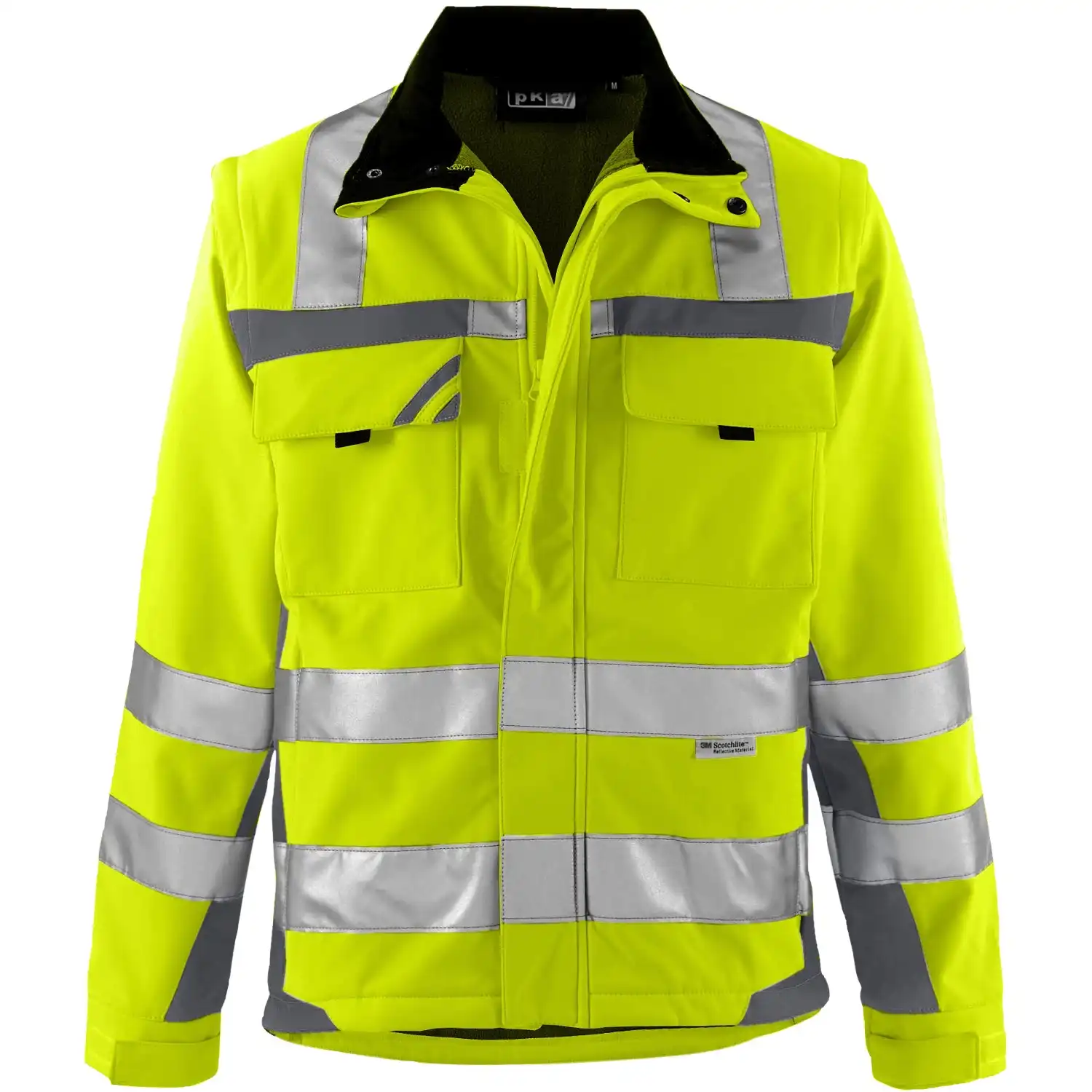2in1 Warnschutz Softshelljacke in gelb/grau, XXL - Bild 1