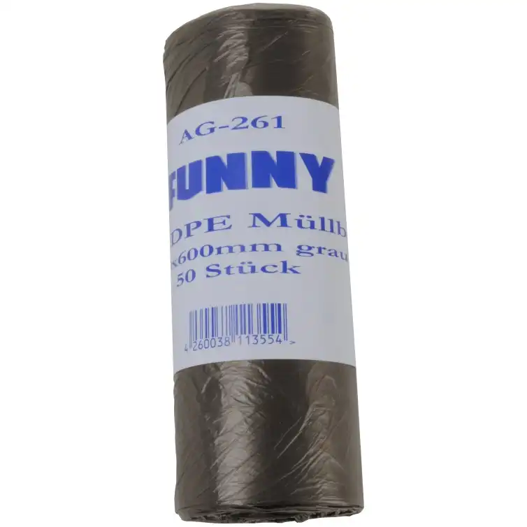 HDPE Müllbeutel 30 Liter 50 x 60cm grau | 20 x 50 Stück - Thumbnail 1