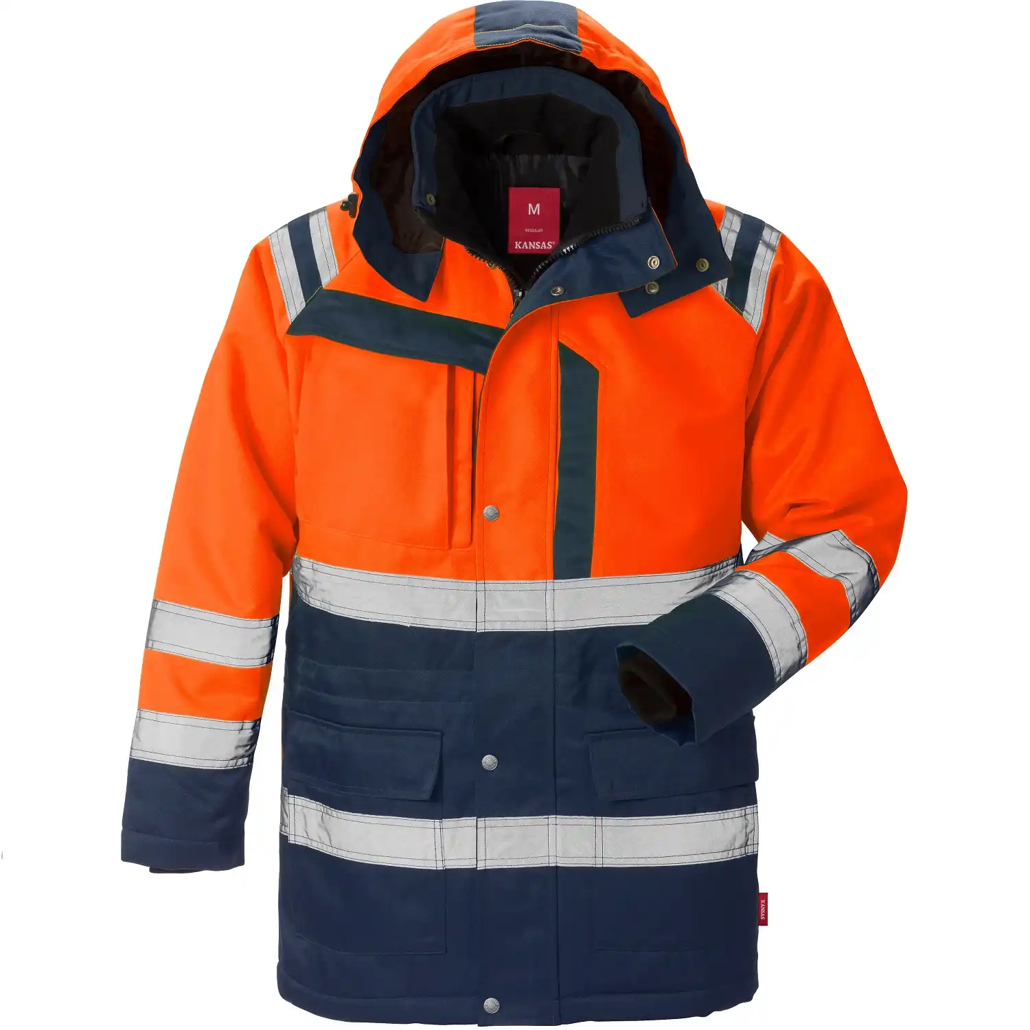 Warnschutz Winterparka "4042 PP" in orange/marine, XS - Thumbnail 1