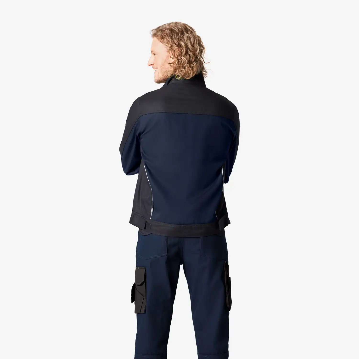 Premium Arbeitsjacke ERNST "Twill 300" in marine/schwarz, XL - Thumbnail 2