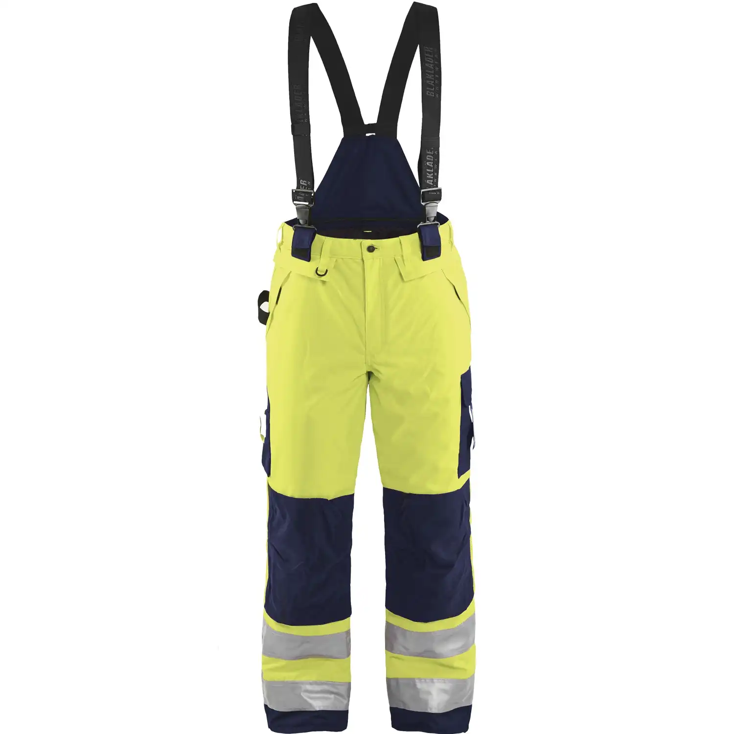 Warnschutz-Winterlatzhose "1885" 100% Polyester in gelb/marine, C146 - Thumbnail 1