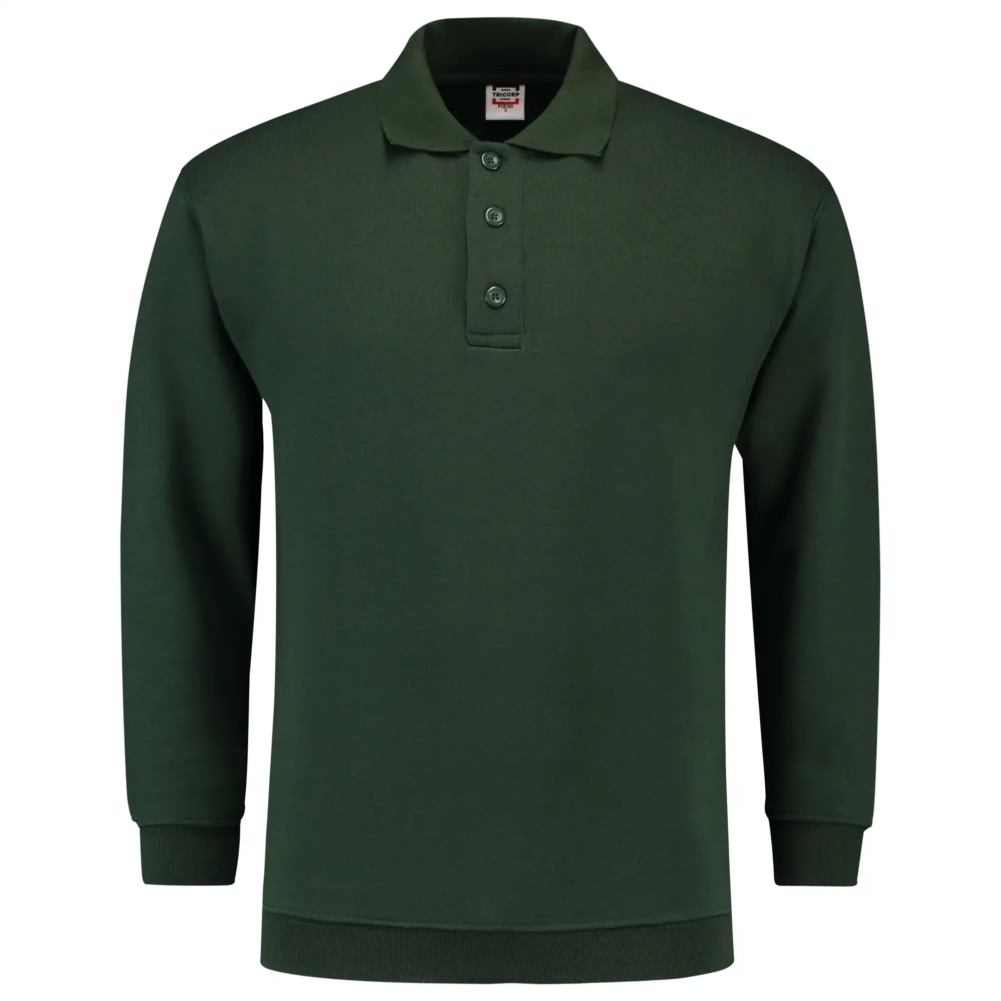 Polo-Sweatshirt "301005" Casual in bottle green, L - Thumbnail 1