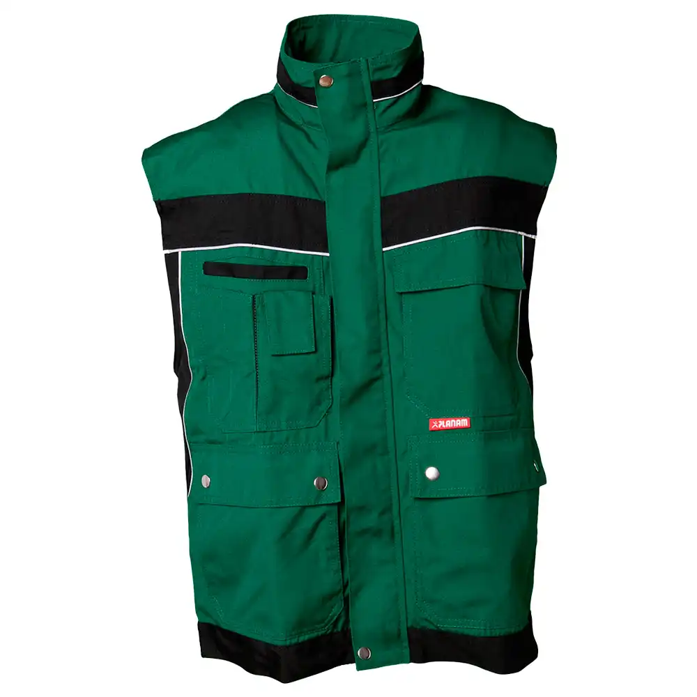 Arbeitsweste "PLALINE" in grün/schwarz, XXL - Thumbnail 1