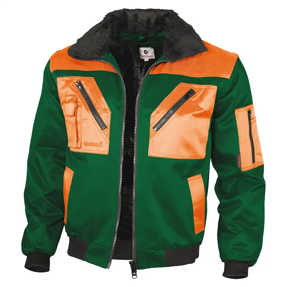 Pilotenjacke 4in1 mehrfarbig in grün/orange, L - Bild 1