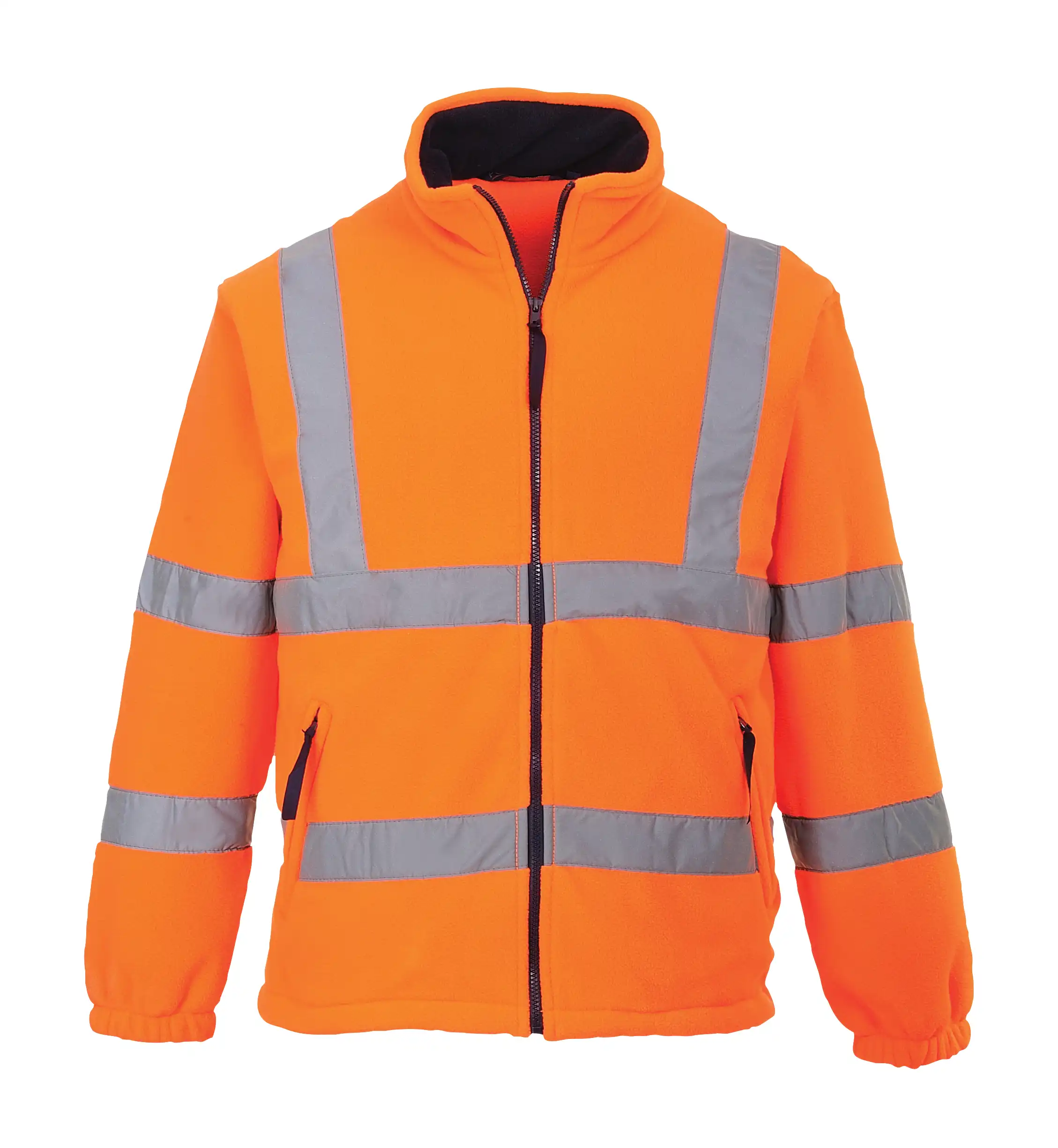 Warnschutz Fleecejacke Mesh-Futter "F300" in Orange, L - Bild 1