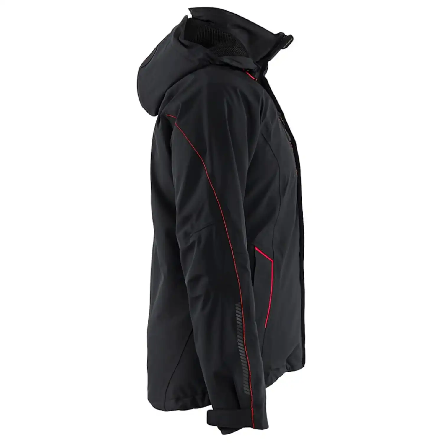 Damen Stretch Winterjacke "4408" in schwarz/rot, M - Thumbnail 5