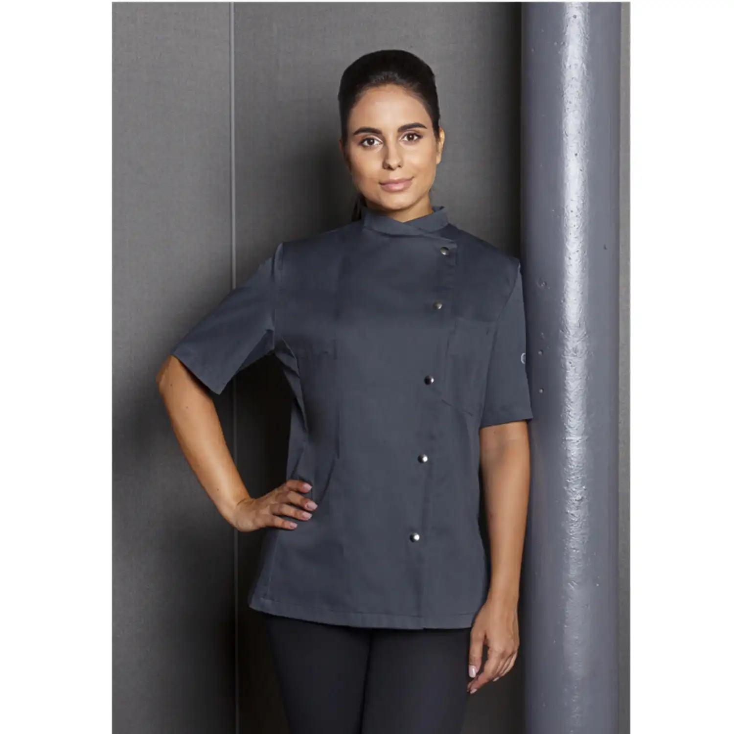 Damen Kochjacke Greta "JF 4" in anthrazit, 48 - Thumbnail 6