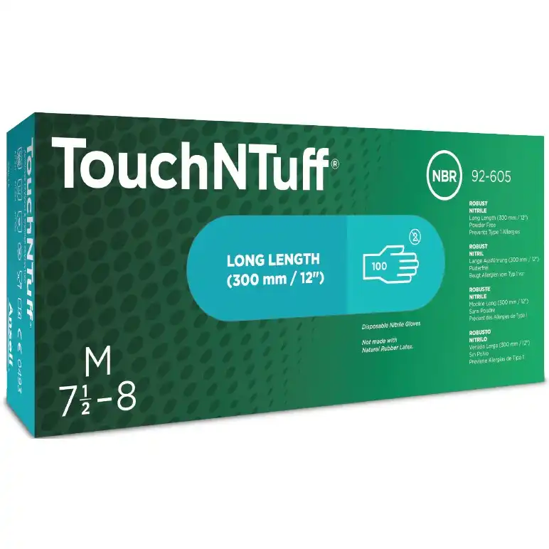 Nitril Einweghandschuhe TouchNTuff® 92-605 | 100 Stück pro Box in L - Thumbnail 1