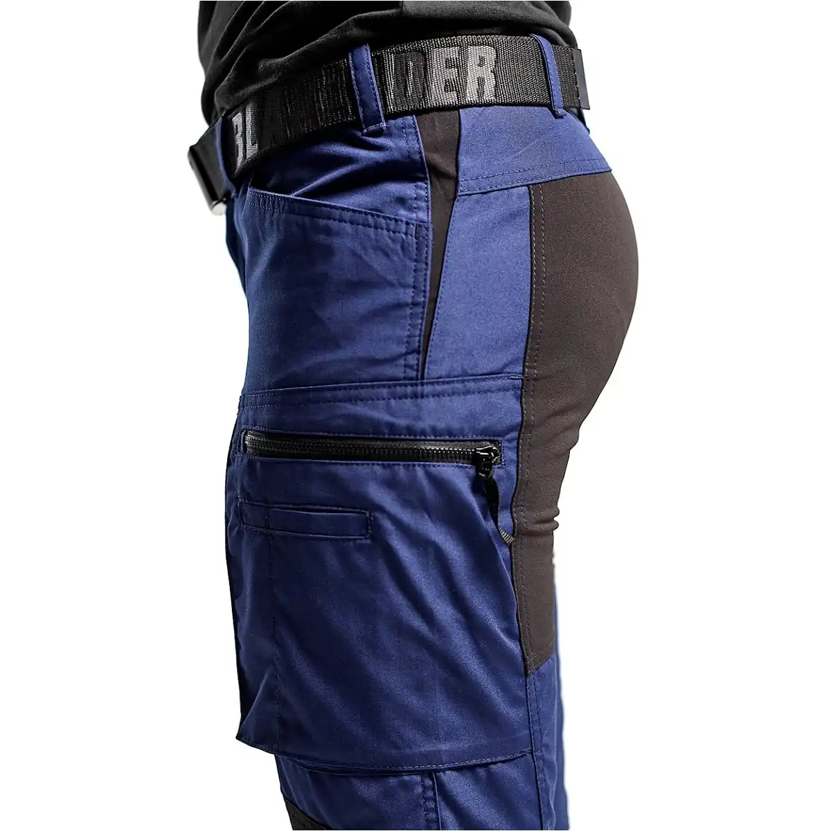 Damen Stretch Servicehose "7159" 166 g/m² in marine/schwarz, 36 - Thumbnail 4
