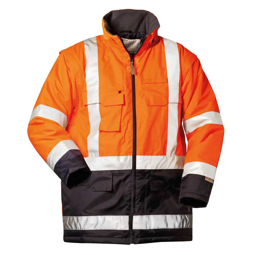 Warnschutz Parka 4-in-1 "WALLACE"orange/marine in XL - Thumbnail 2