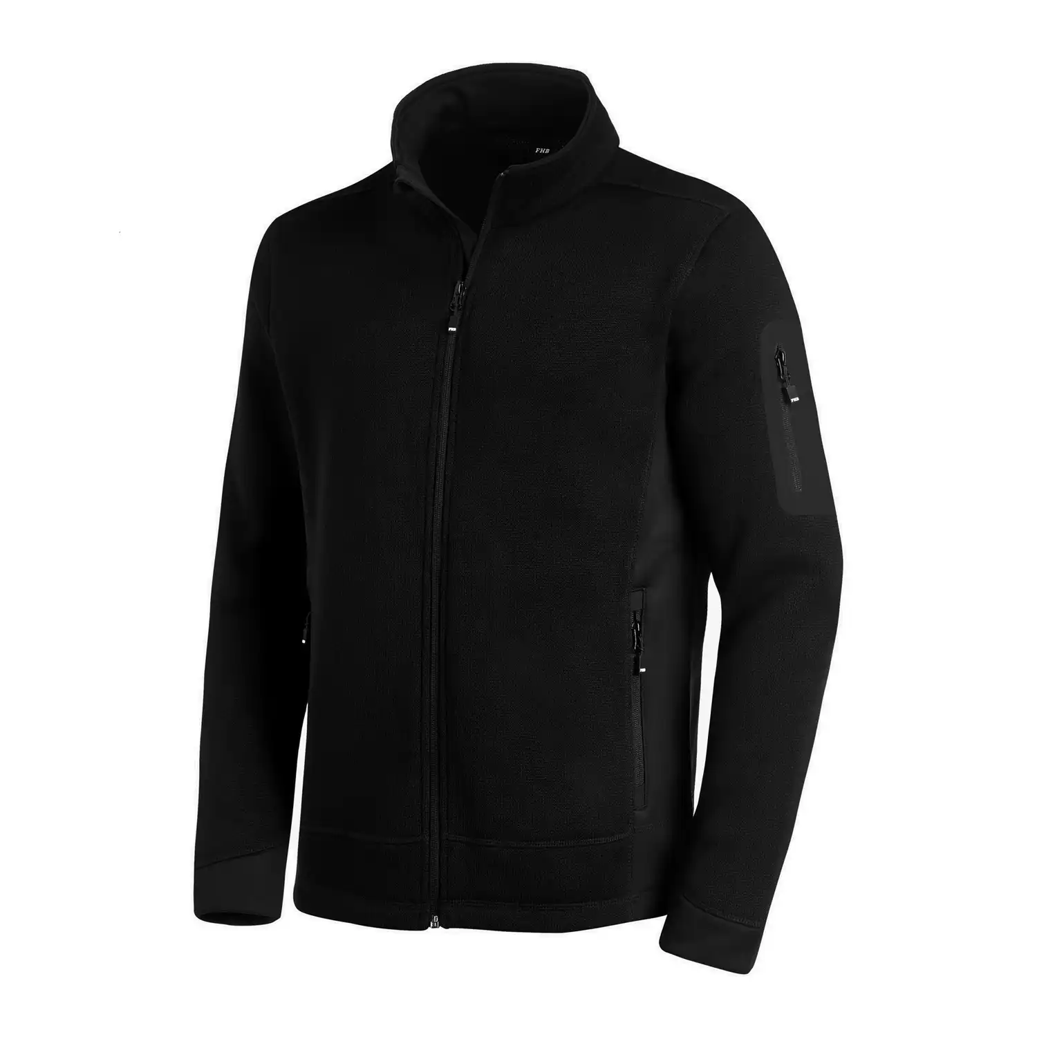 Strick Fleecejacke "CHRISTOPH" in schwarz, M - Thumbnail 1