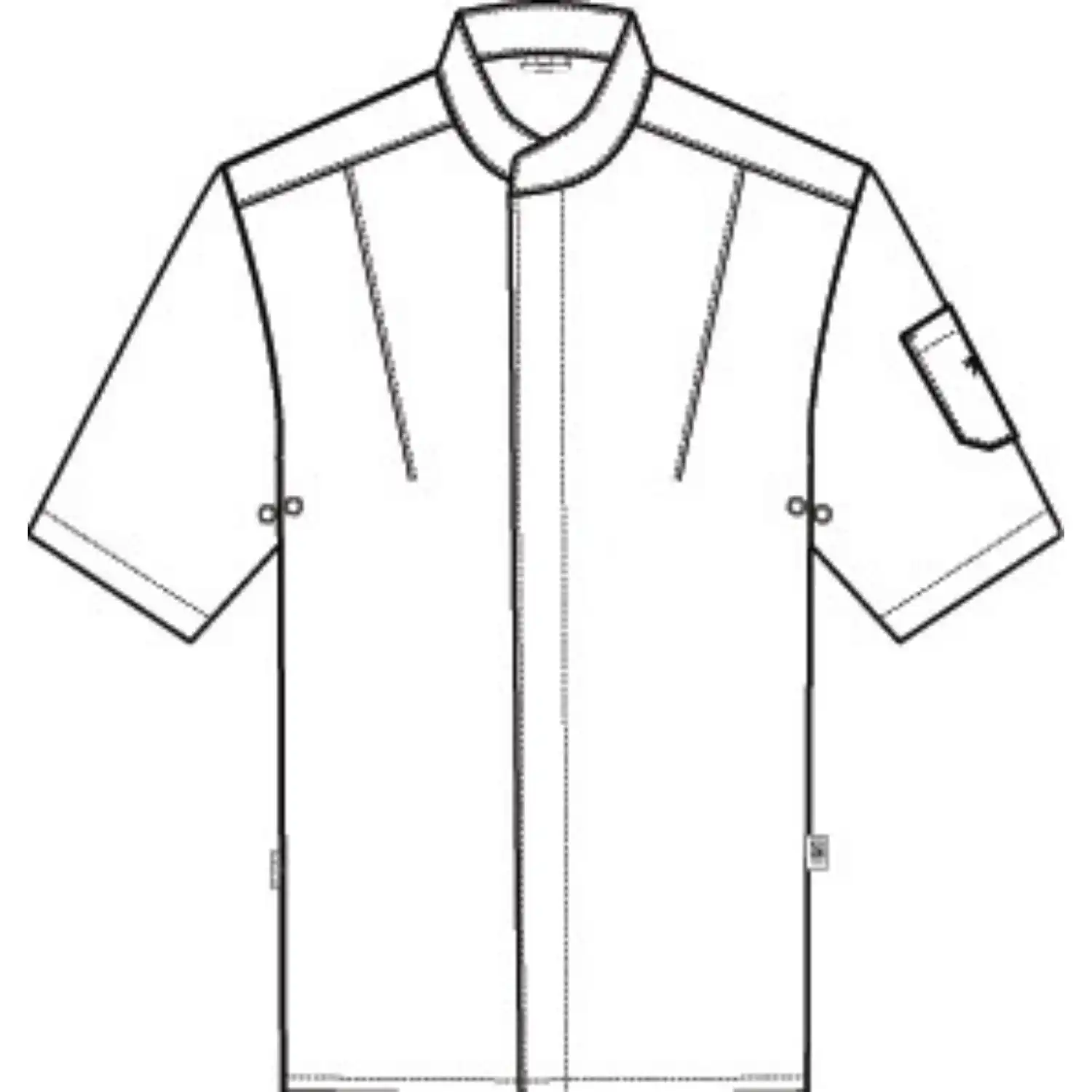 Kochjacke Kurzarm "5573" in L, Weiß - Thumbnail 3