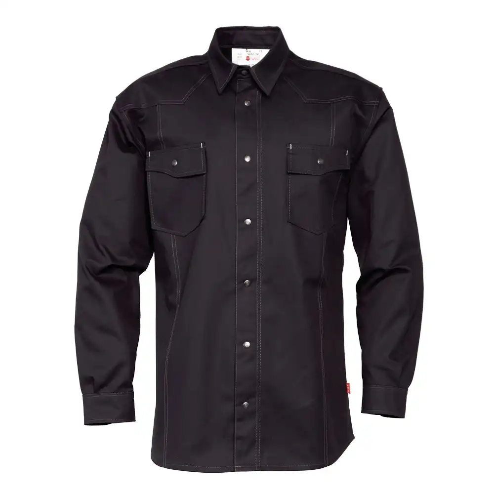 Hemd Langarm "1655" Basic in schwarz, M - Bild 1