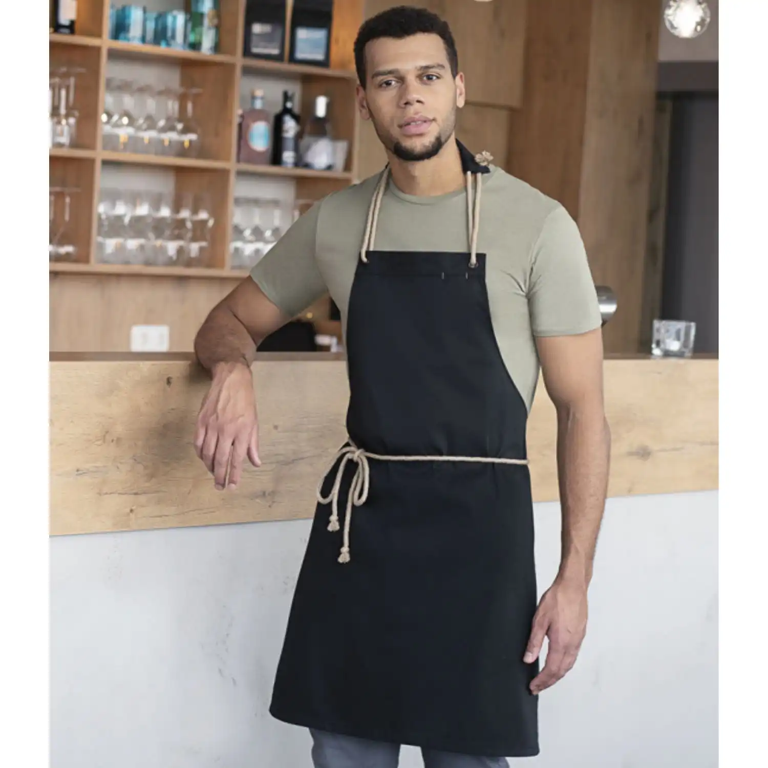 Latzschürze New-Nature "LS 40" in schwarz - Thumbnail 4