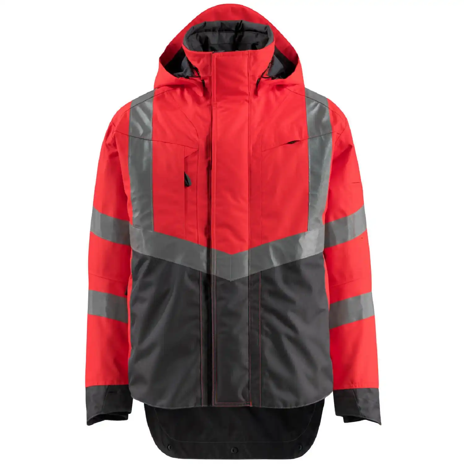 Warnschutz Hardshell-Regenjacke "HARLOW" Safe Supreme zweifarbig in rot/anthrazit, XXL - Thumbnail 1