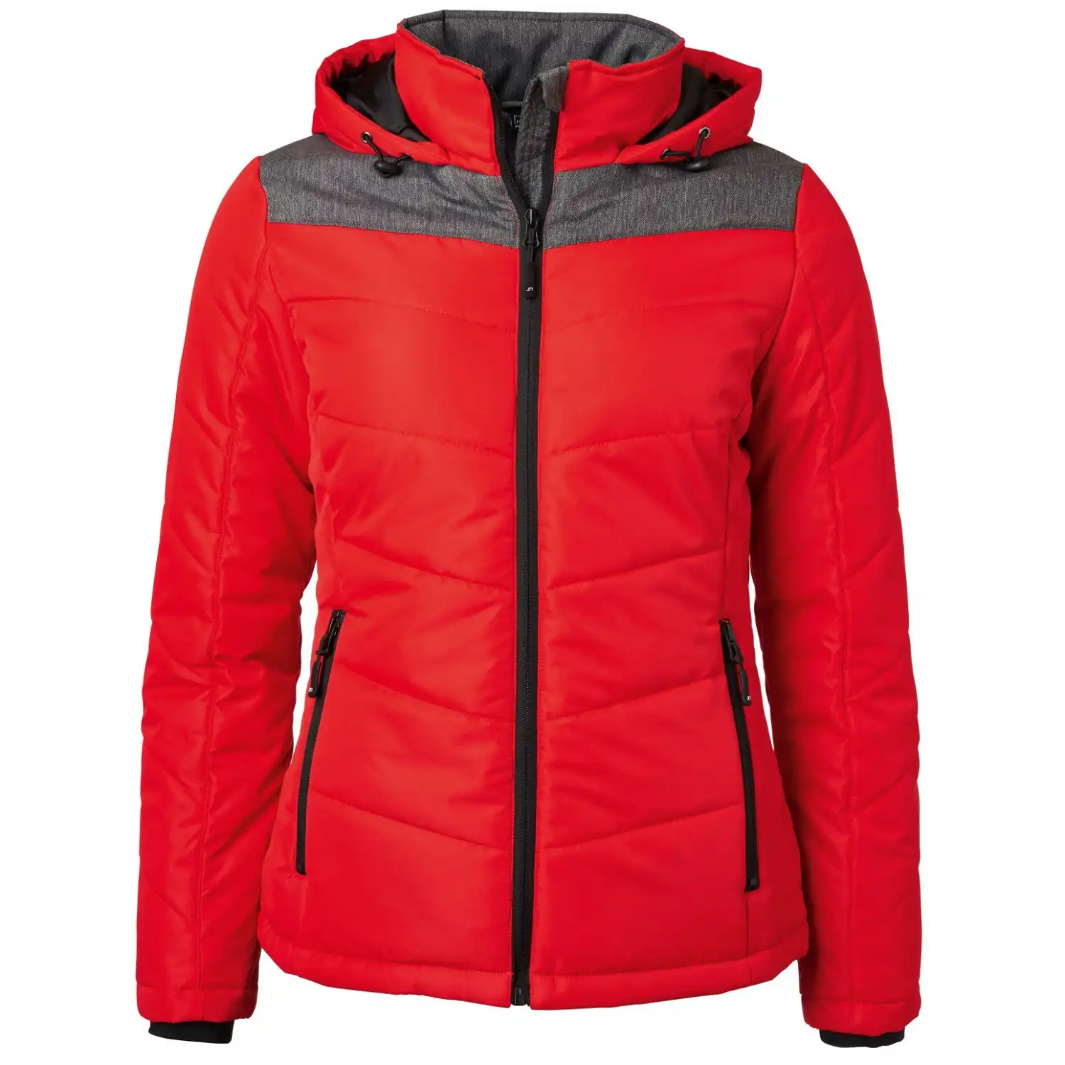 Damen Winterjacke "JN1133" in red/anthracite-melange, S - Thumbnail 1