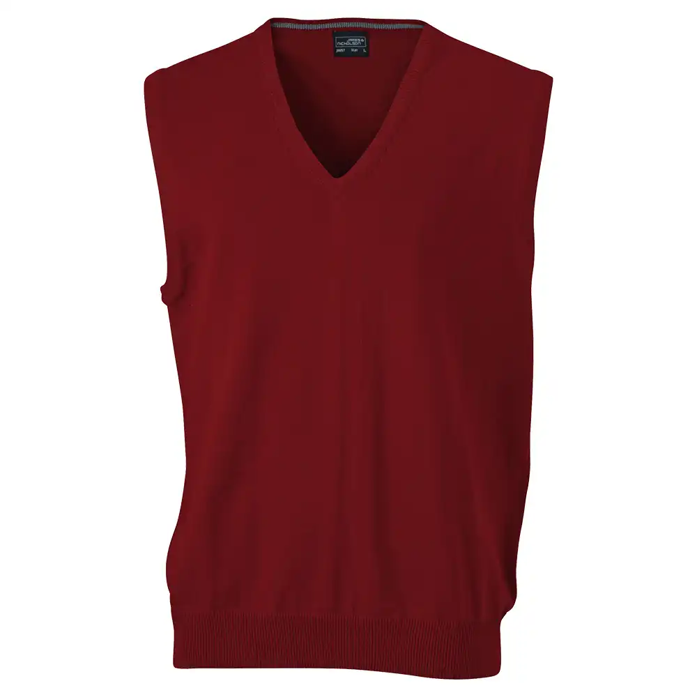 V-Neck Pullunder "JN657" in bordeaux, L - Bild 1