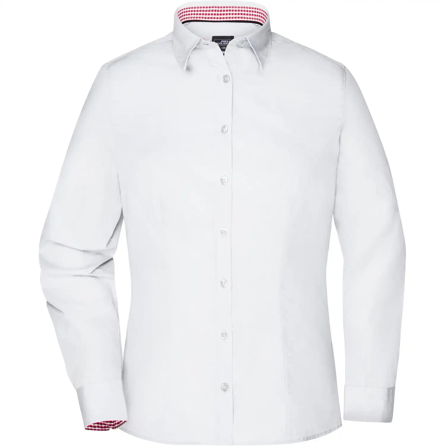 Damen Bluse "JN618" in white/red-white, L - Thumbnail 1